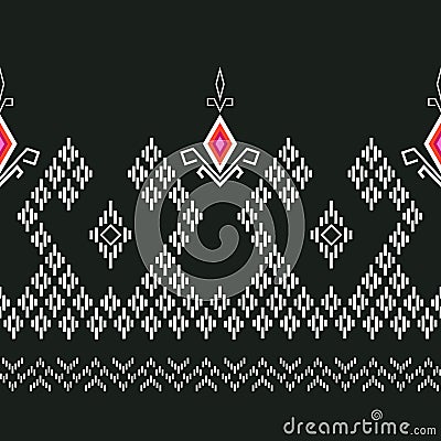 Thai silk fabric vector pattern Cartoon Illustration